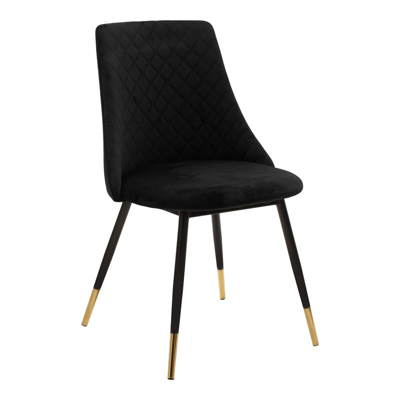 Chair Giselle pakoworld black velvet leg black-golden