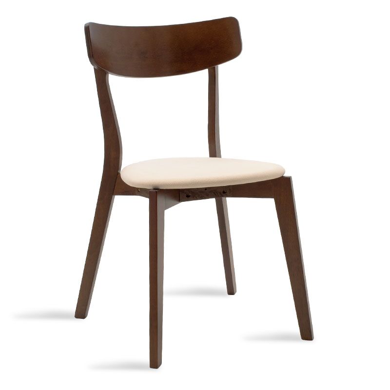 Chair Toto pakoworld beige fabric-walnut rubberwood leg
