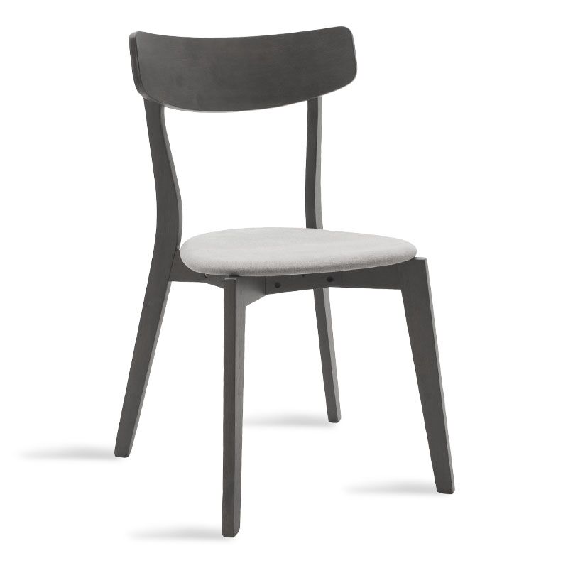 Chair Toto pakoworld grey fabric-rubberwood anthracite leg
