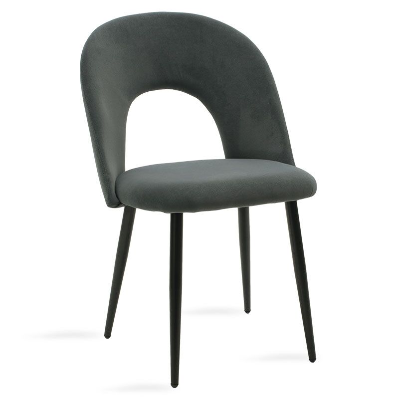 Chair Jonah pakoworld velvet anthracite-black legs