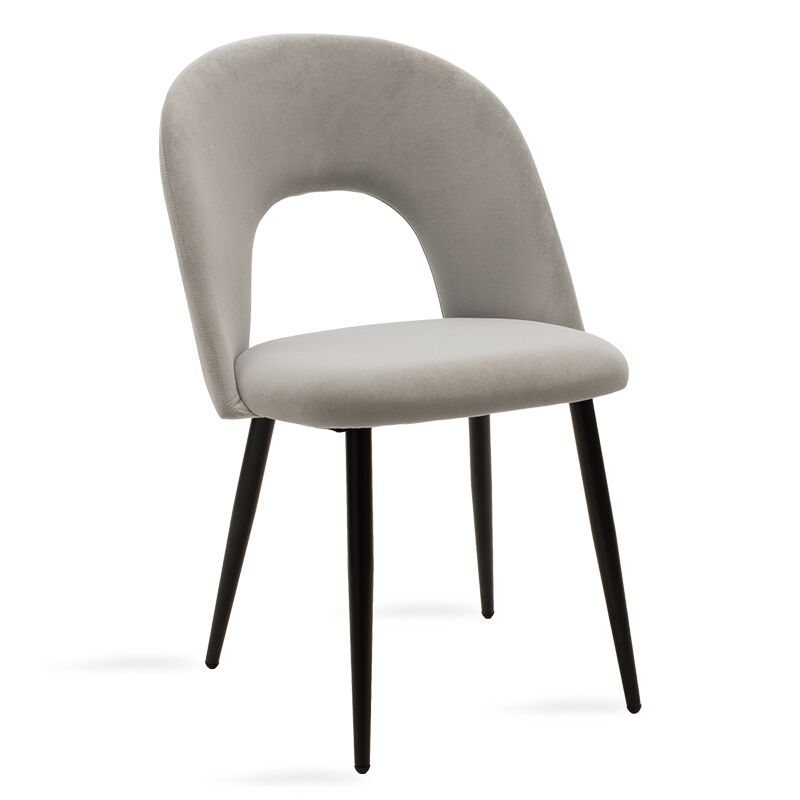 Chair Jonah pakoworld velvet grey-black legs
