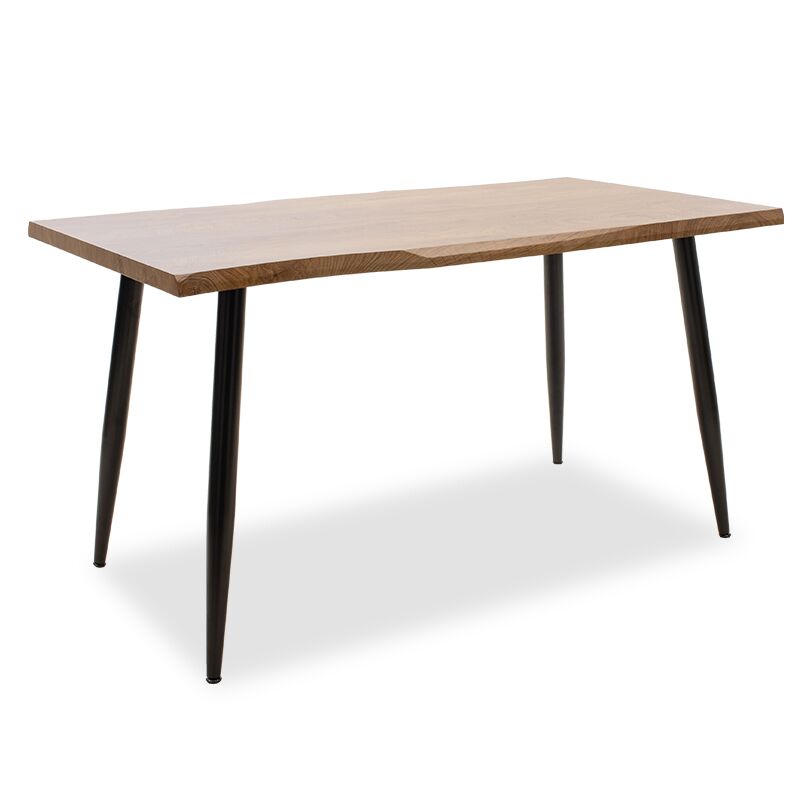 Dinning table neve pakoworld MDF walnut - metal black legs 140x80x75cm