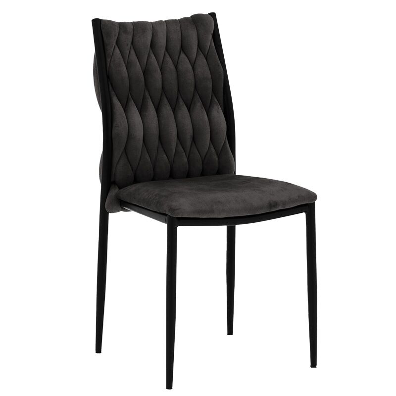 Chair Romany pakoworld velvet anthracite-black leg
