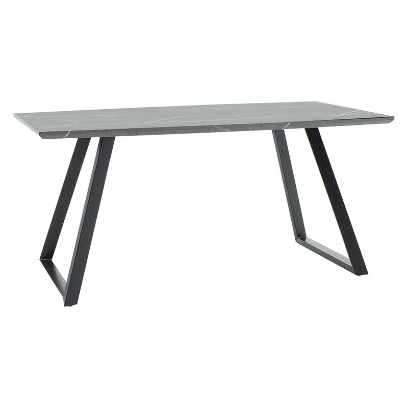 Dinning table Rouse pakoworld MDF black marble- metal black leg design 160x90x75cm