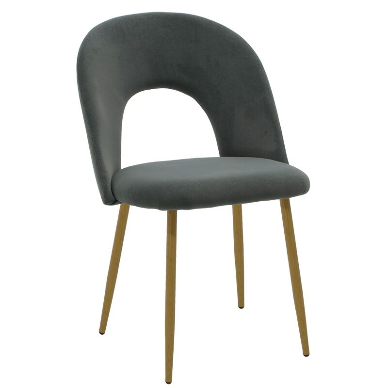 Chair Jonah pakoworld velvet dark greynatural legs