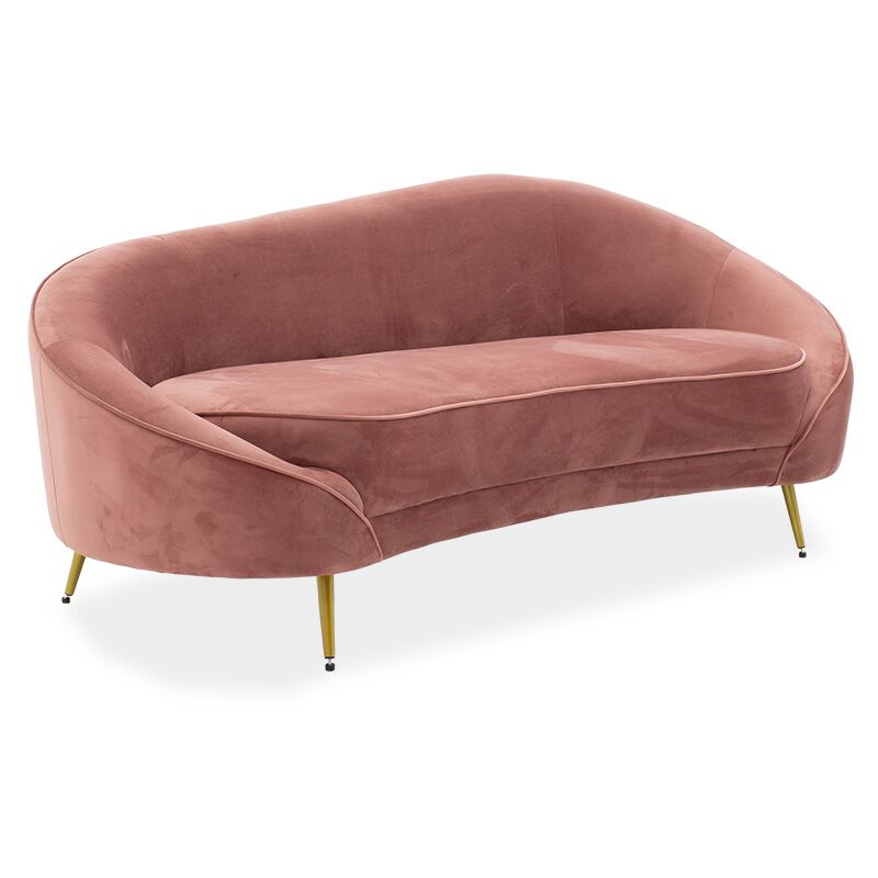 3 seater sofa Amora pakoworld in rotten apple velvet - golden metal 180x81x77cm