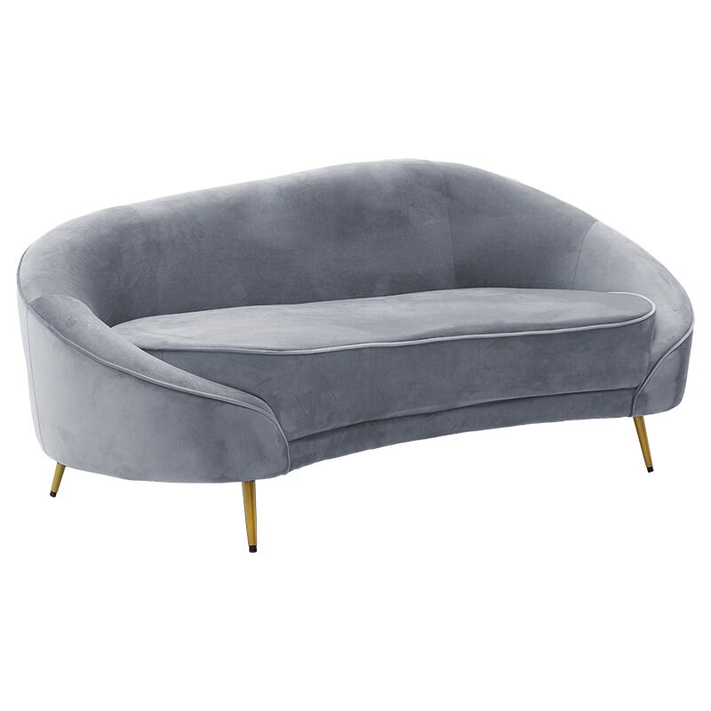 3 seater sofa Amora pakoworld dark grey velvet - golden metal 180x81x77cm