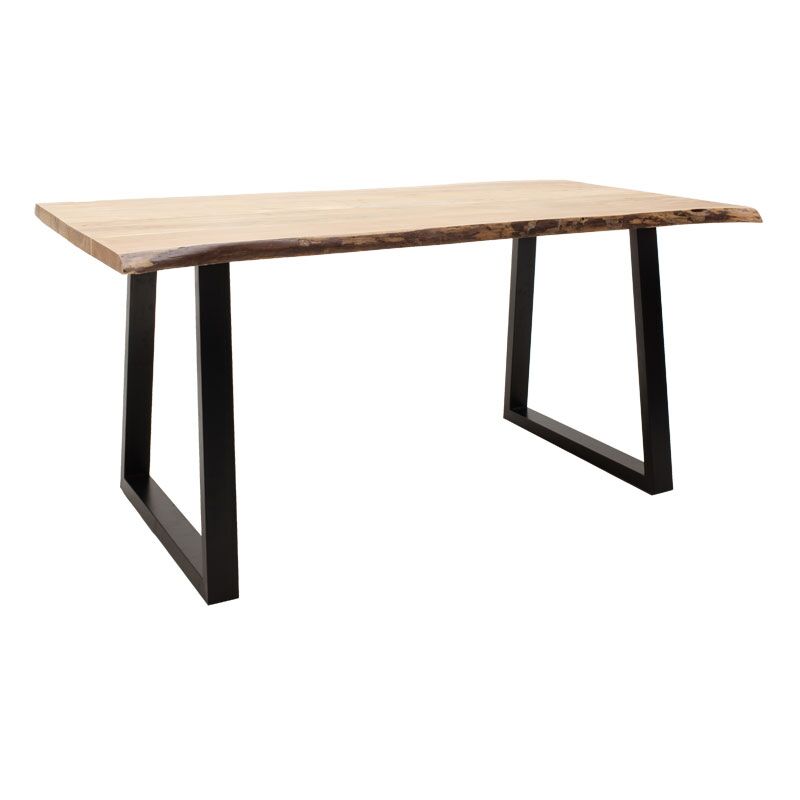Dining table Miles pakoworld solid wood 4cm walnut-foot black 140x80x78cm