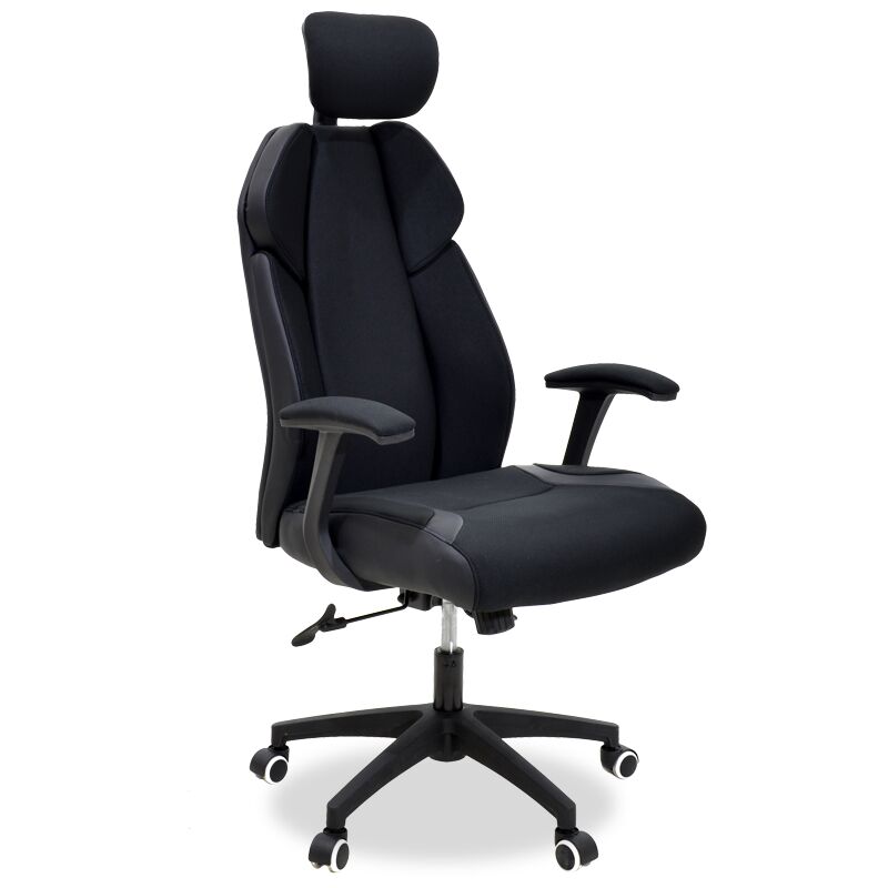 Manager office chair Momentum Bucket pakoworld with black mesh fabric and black pu