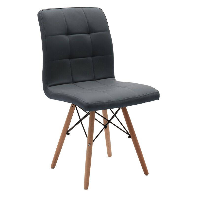 Chair Cian II pakoworld PU grey-legs in oak color