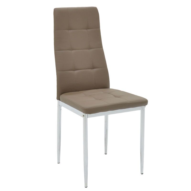 Chair Cube pakoworld PU mocha-chrome leg