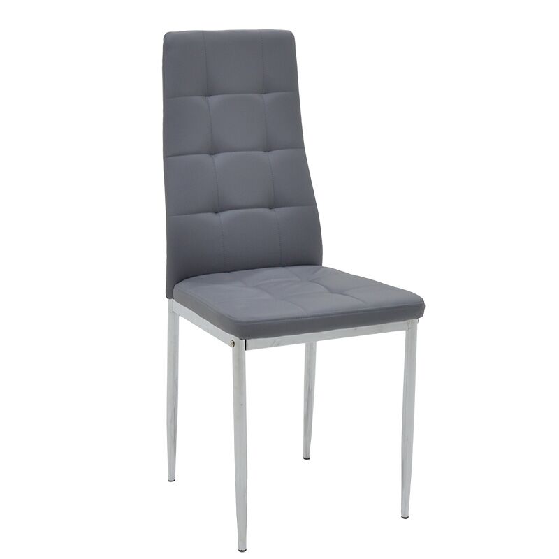 Chair Cube pakoworld PU grey-chrome leg
