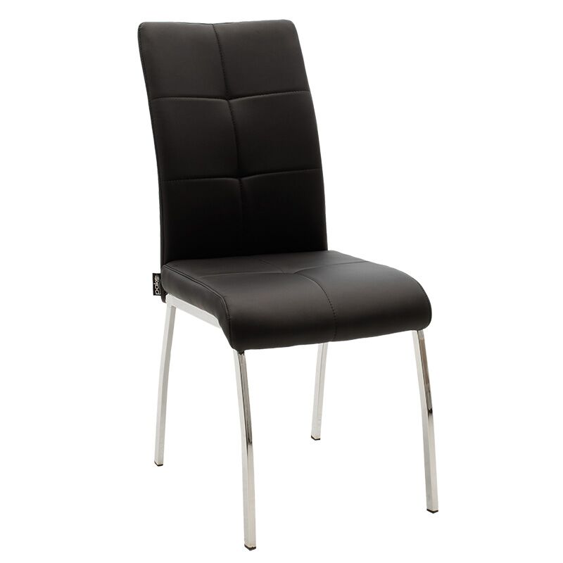Chair Ariadne pakoworld PU black-chrome leg