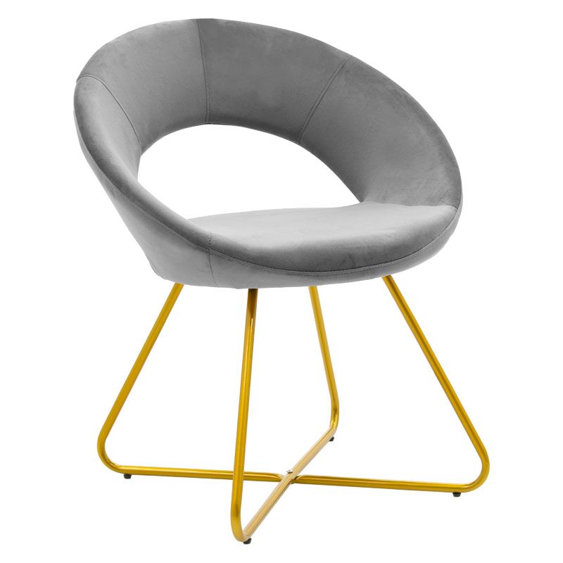 Chair Valentina pakoworld metal golden with velvet grey