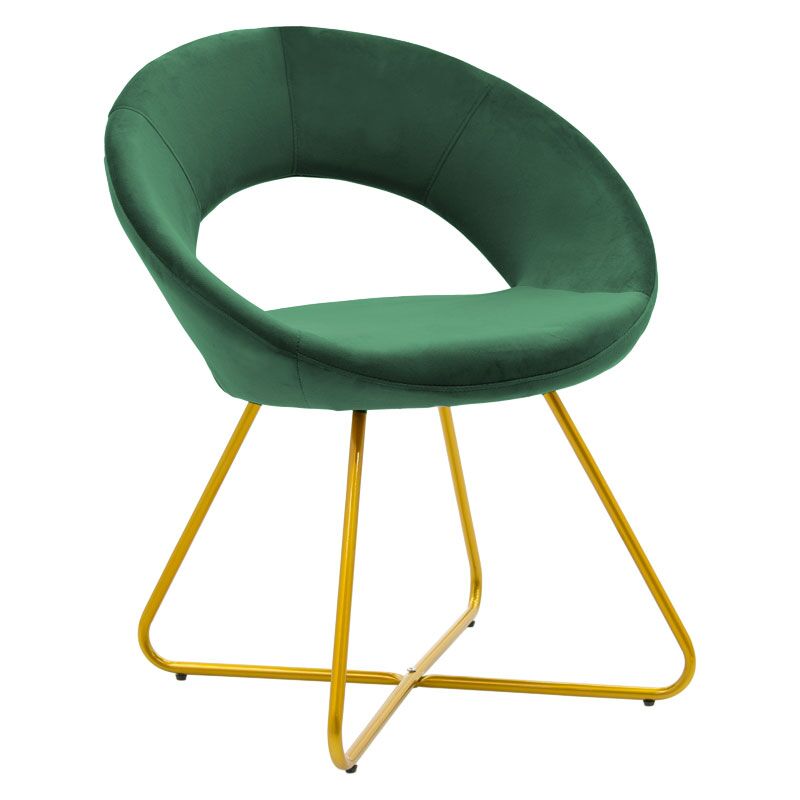 Chair Valentina pakoworld metal golden with velvet dark green