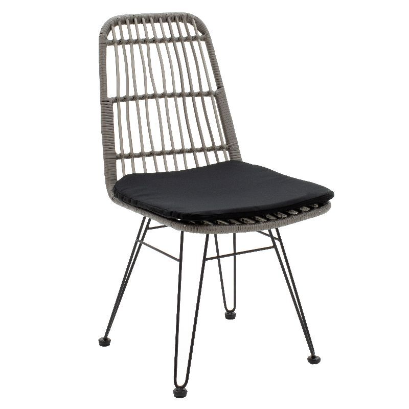 Naoki pakoworld metal chair black-- pe gray