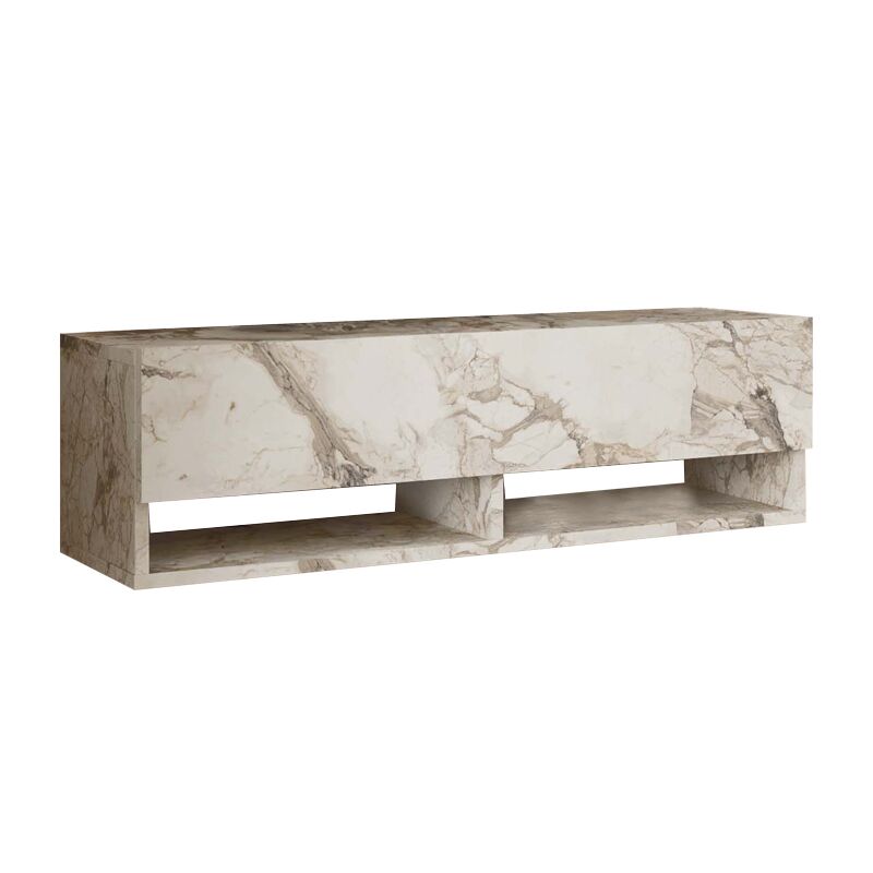Tv unit Roscoe pakoworld marble ivory melamine 100x31.5x29.6cm