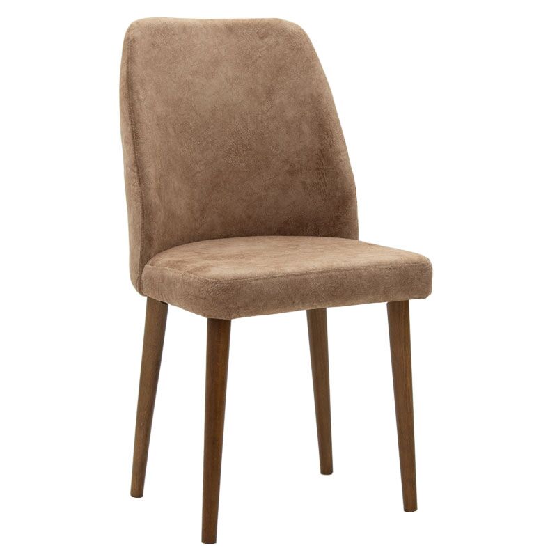 Sofia chair pakoworld velvet brown-antique-walnut leg