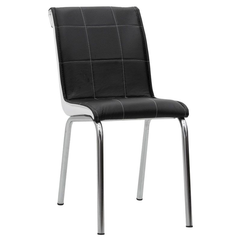 Avante pakoworld PU chair black-white-leg chromio