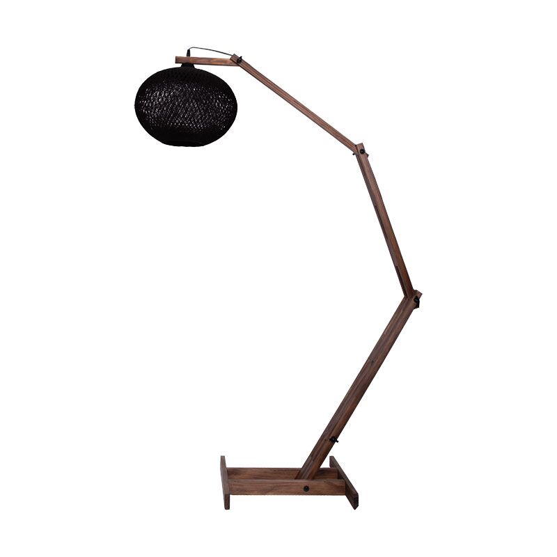 Floor lamp Gaia pakoworld E27 brown-black D30x160cm