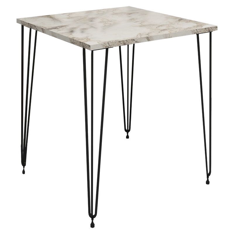 Table Bruce pakoworld white marble-black 60x60x74cm