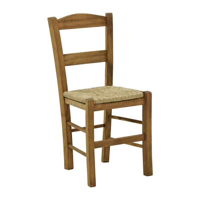 Coffee shop chair with mat Syror-Charchie pakoworld walnut wood 42x40x89cm