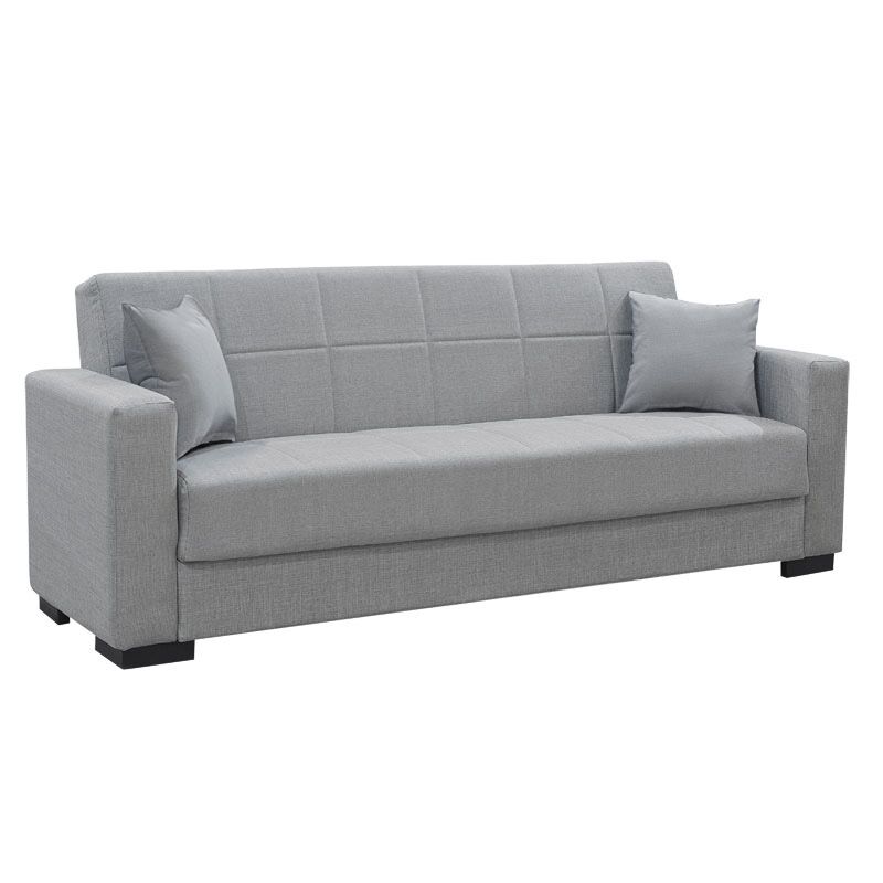 3 seater sofa-bed Vox pakoworld fabric grey 212x77x80cm
