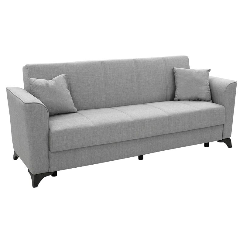 3 seater sofa-bed Asma pakoworld fabric grey 217x76x85cm