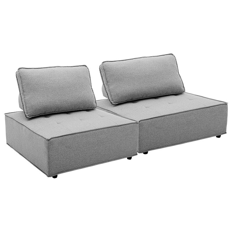 Set of 2 armchairs Ferris pakoworld grey fabric 199x99.5x71.5cm