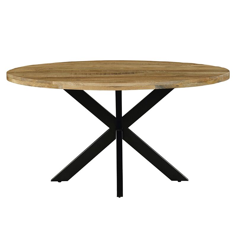 Royalty pakoworld table solid wood 4cm walnut-leg black D150x77cm