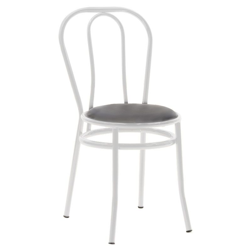 Vienna chair I pakoworld pu black-metal white