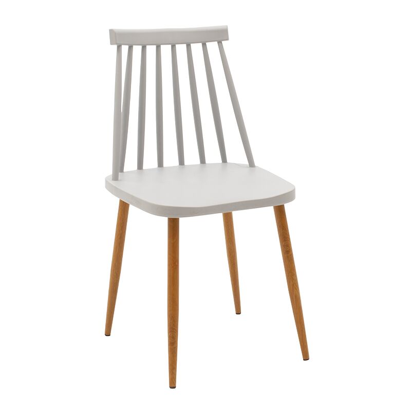 Chair Aurora pakoworld PP grey-natural leg 43x48x79cm