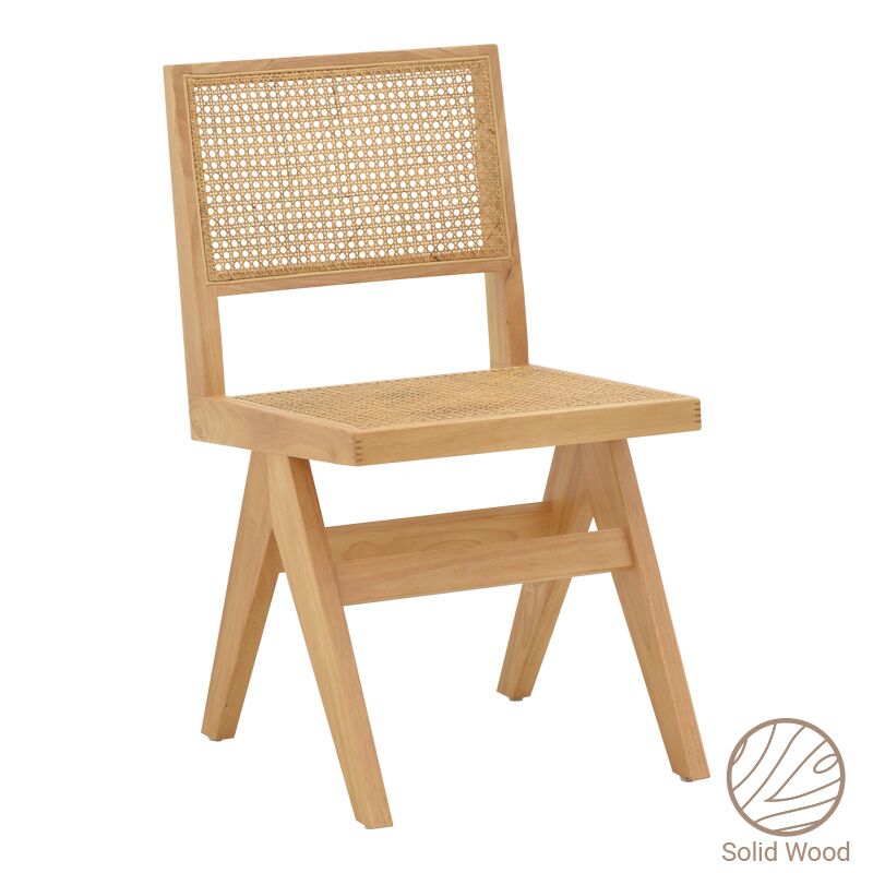 Chair Brenin pakoworld natural rubberwood 45x56x82cm