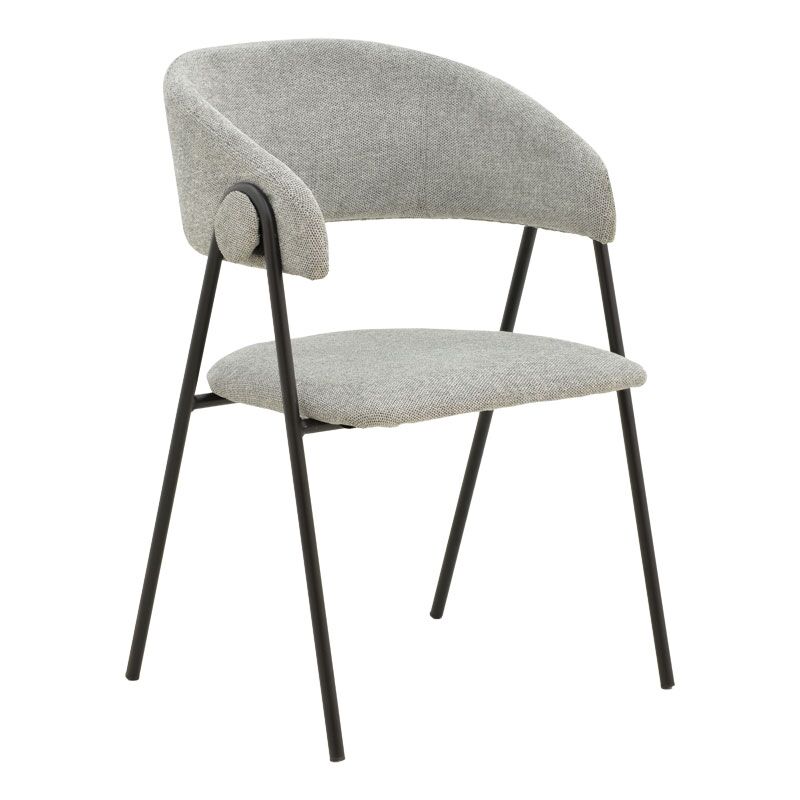 Chair Rachele pakoworld fabric grey-black metal leg 52x53x83cm
