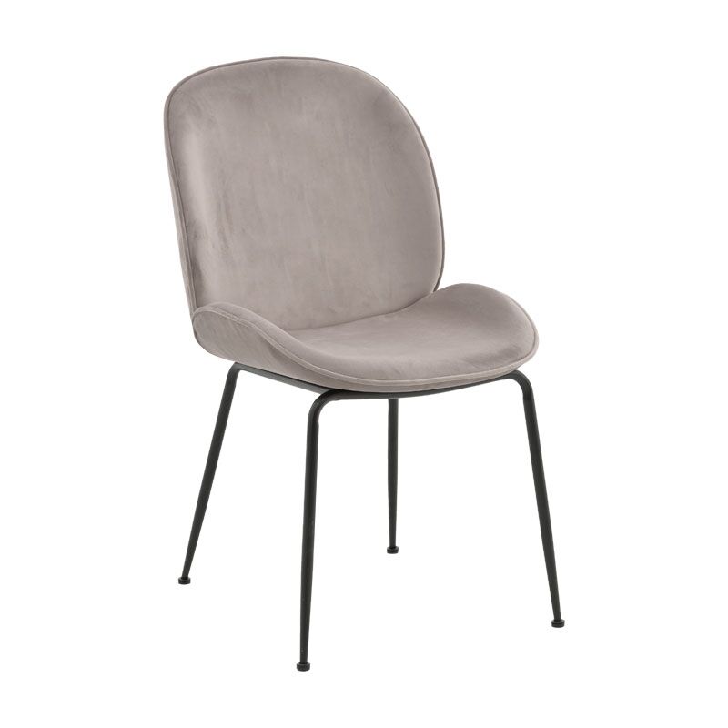 Chair Adelaide pakoworld velvet grey-black metal leg 47x64x88cm