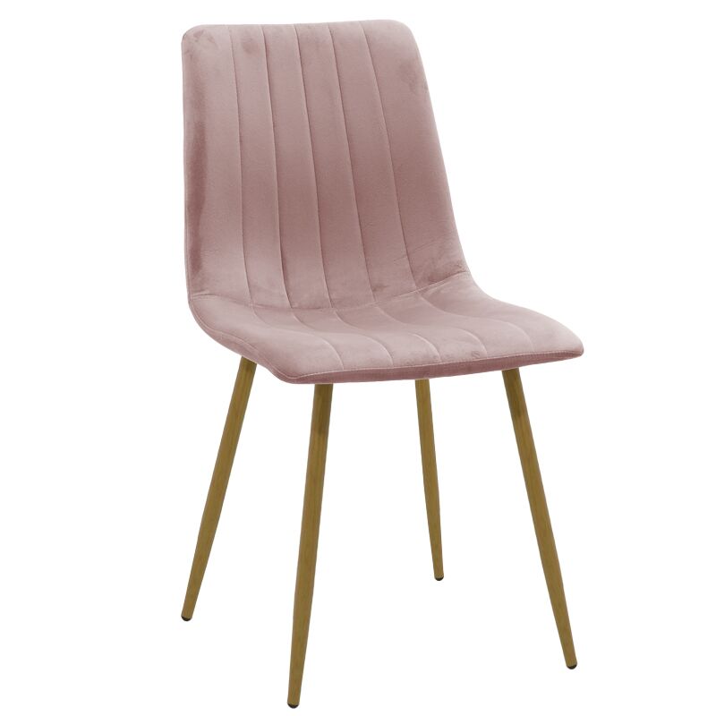 Chair Noor pakoworld rotten apple velvet-natural metal leg 44x55x86cm