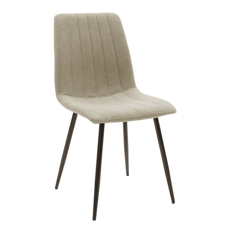 Noor pakoworld chair beige fabric - black metal leg 44x55x86cm