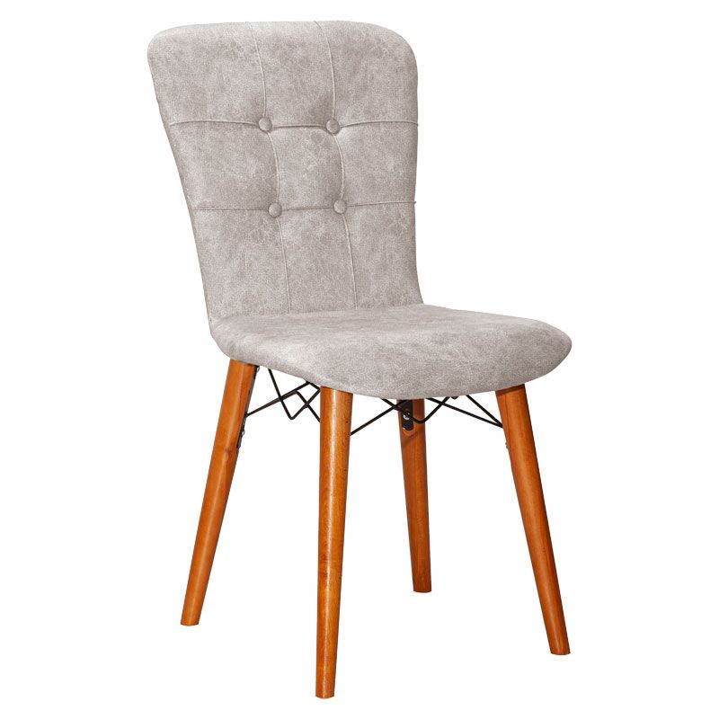 Chair Sonora I pakoworld fabric grey antique-walnut leg