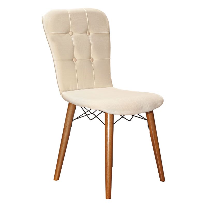 Chair Sonora I pakoworld velvet ivory-walnut leg