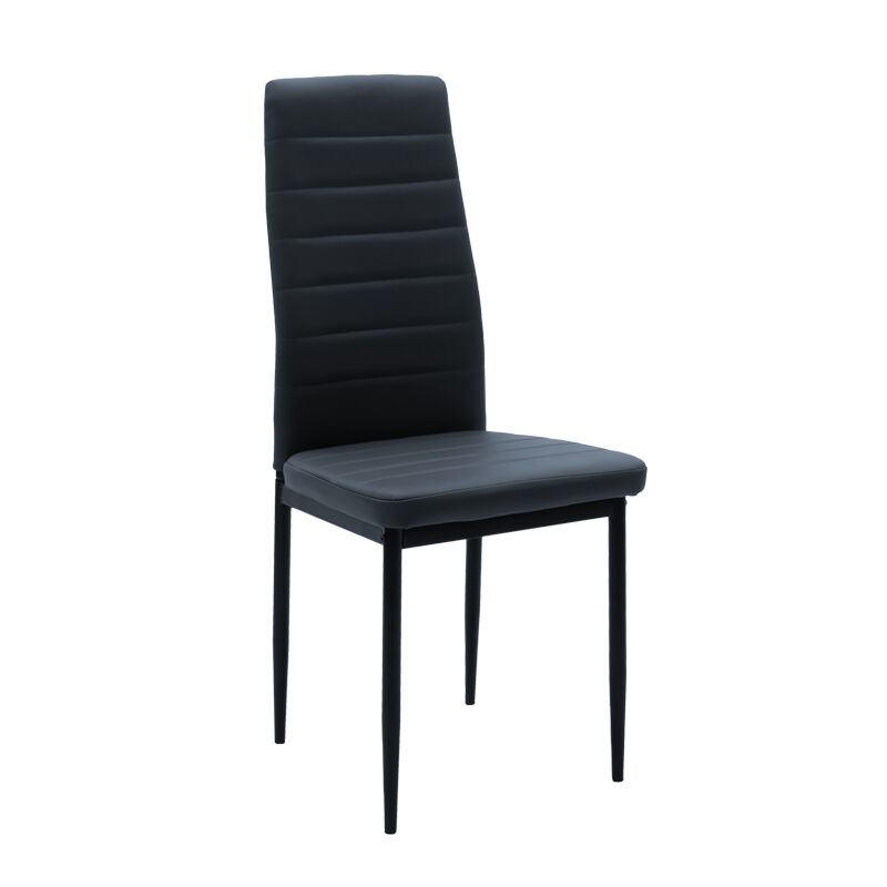 Chair Parker pakoworld PU anthracite-black leg 42x48x98cm