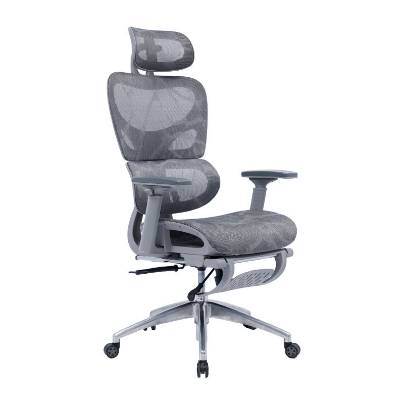 Office chair manager with footrest Thelonius pakoworld mesh grey