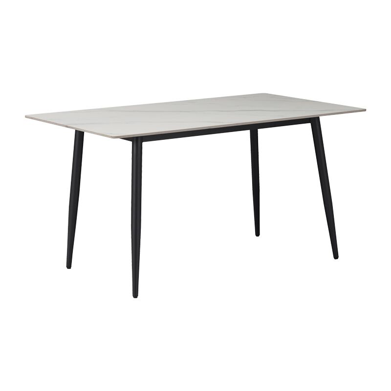 Dining table Gustas pakoworld white marble sintered stone-black metal 140x80x75cm