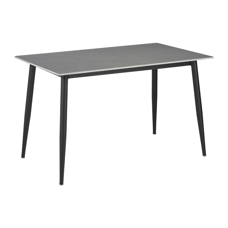 Dining table Gustas pakoworld grey marble sintered stone-black metal 120x60x75cm
