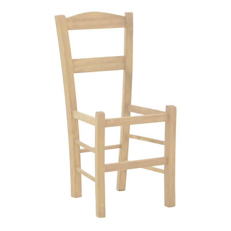 Coffee shop nice chair Syros pakoworld unpainted wood 42x40x89cm