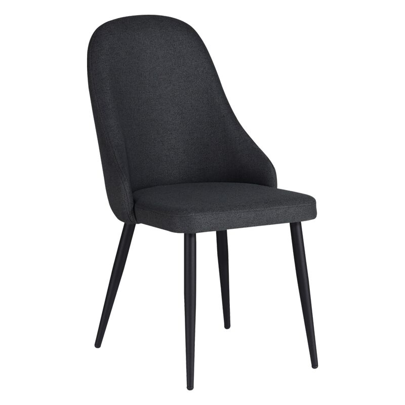 Chair Remis pakoworld anthracite fabric-black metal leg 49x61x91cm