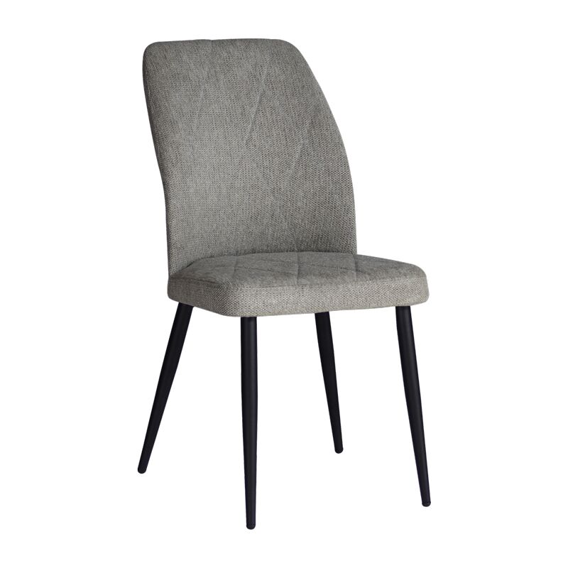 Chair Vika pakoworld grey fabric-black metal leg 48x58x90cm