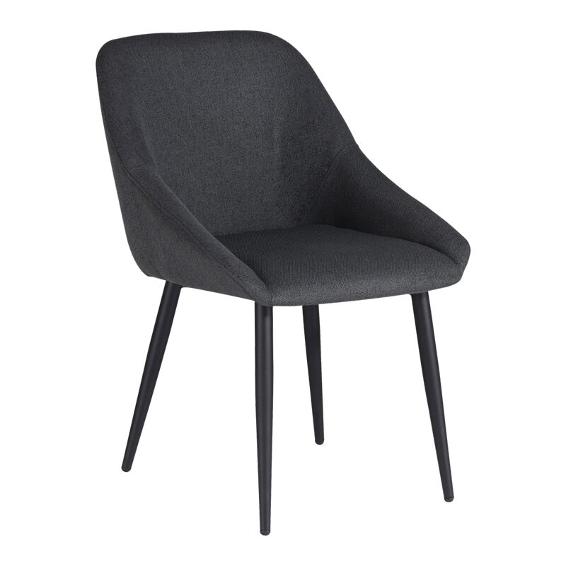 Chair Loukrizia pakoworld anthracite fabric-black metal leg 56x63.5x82cm