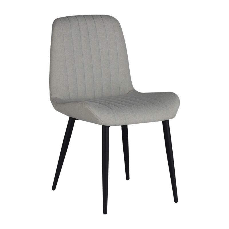Chair Versa pakoworld ecru fabric-black metal leg 54x63.5x84cm
