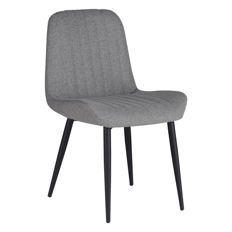 Chair Versa pakoworld  grey-blue fabric-black metal leg 54x63.5x84cm